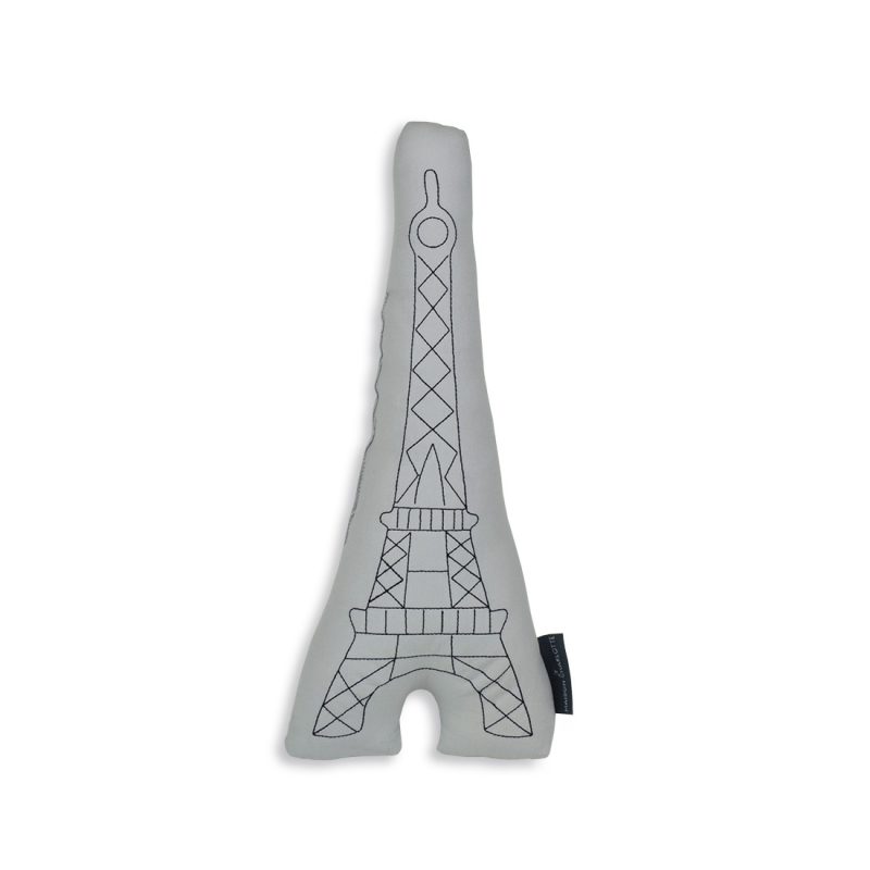 Eiffel Tower embroidered cushion Maison Charlotte