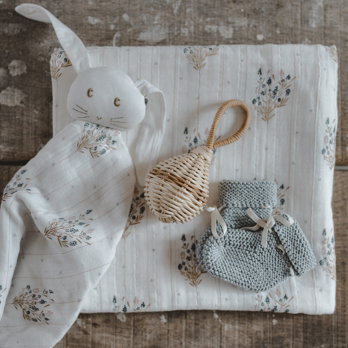 Housse de coussin imprimée lapin - Petits Compagnons