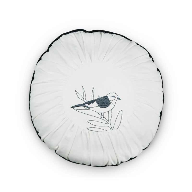 Coussin rond brodé Monceau Maison Charlotte