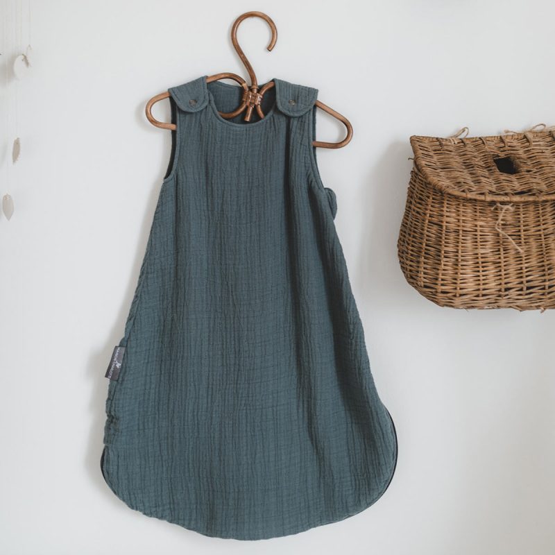 Prestige Blauer Sommerschlafsack aus Baumwollgaze Maison Charlotte