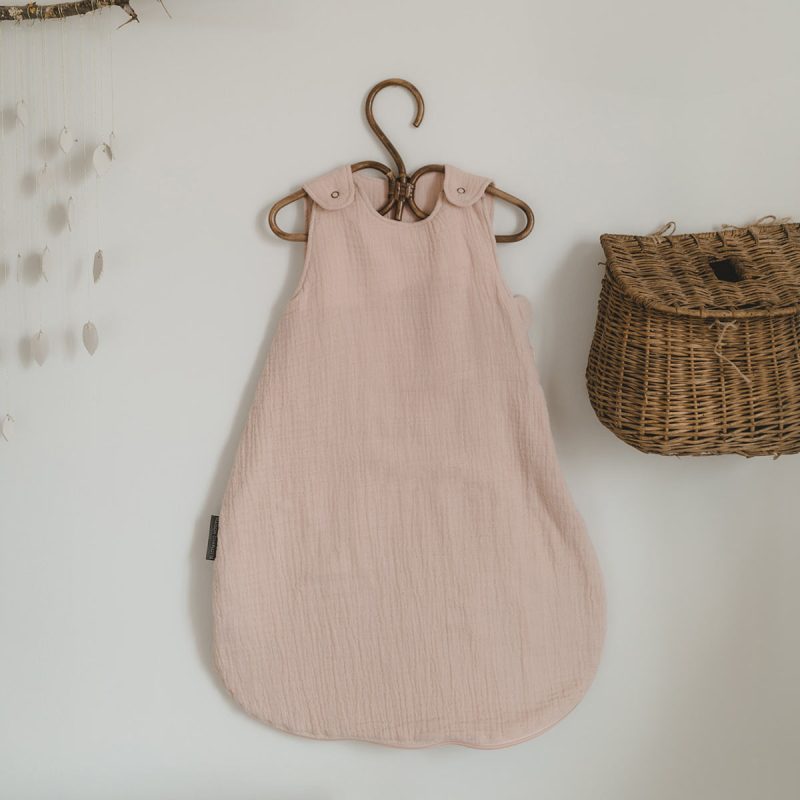 Rosafarbener Sommerschlafsack aus Baumwollgaze Maison Charlotte